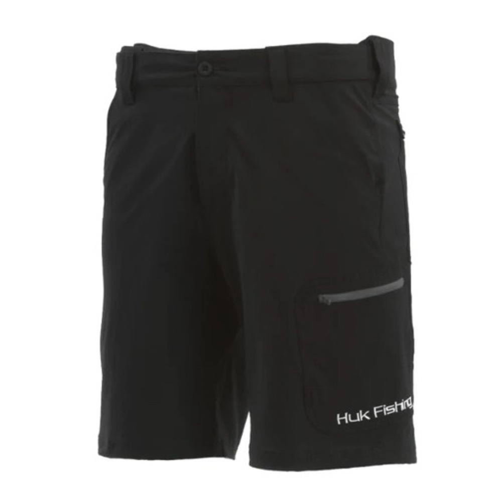 Huk Waypoint Fishing Shorts Mens XXL Black Performance Stretch Cargo H2000141